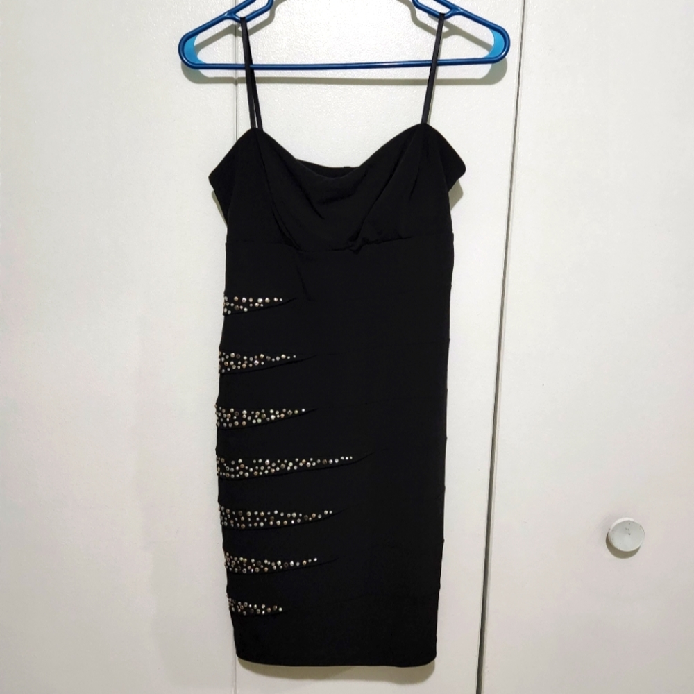 Little black mini dress with jewels.  Extra large